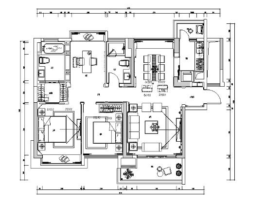 现代简约样板房设计施工图（附效果图）-1