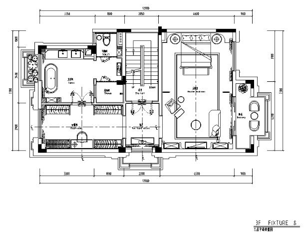 [广东]混合风格绿岛湖别墅样板房设计施工图（附效果图）-1