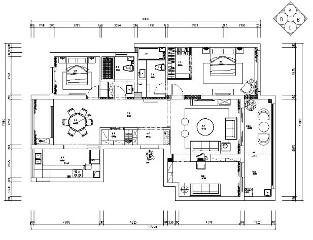 御河湾140平米现代简约住宅设计施工图（附效果图+3D模型...-1