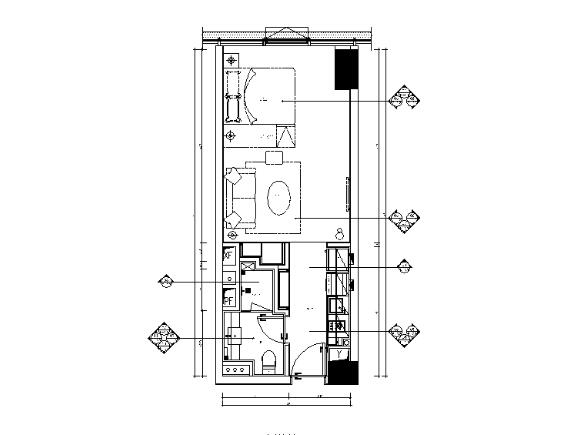 五套不同户型样板房设计CAD全套施工图-1