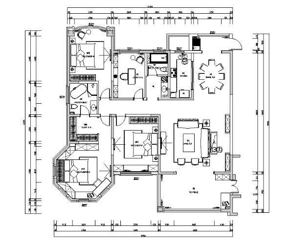 素白|君临新城简洁素雅住宅设计施工图（附效果图）-1