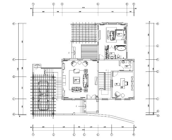 [广东]托斯卡纳风格别墅室内施工图设计（包含CAD+JPG）-1