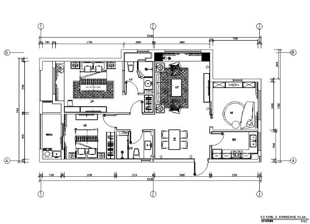 [浙江]良渚新城昆仑华府C1样板间设计施工图（附效果图）-1