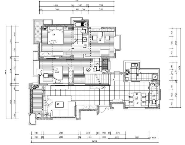 [安徽]安庆.香水百合室内施工图设计（CAD+施工图）-1