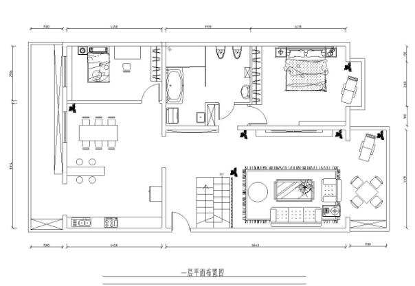 一套家装样板房室内施工图（附实景图）-1