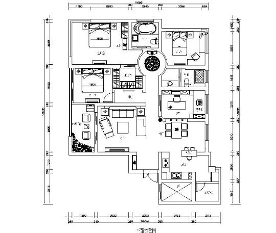 现代风格的三居室设计施工图（含效果图）-1