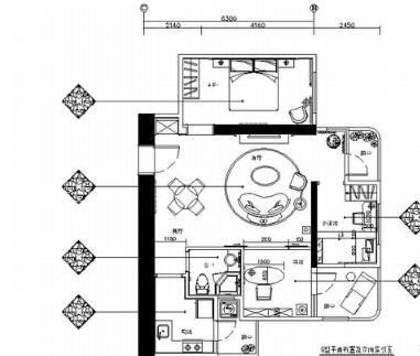 [广州]温馨一居室小户型家装室内CAD施工图（含效果图）-1