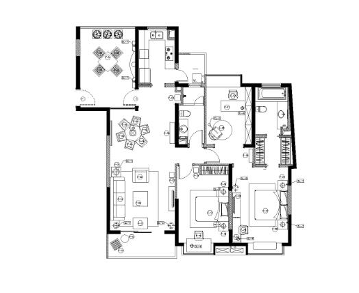 [上海]梁志天—浦东区上海滩花园F3样板房装修施工图-1