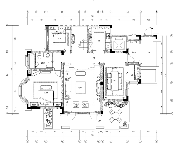 [江苏]南京大华锦绣华城香鸢美颂四居室样板房全套CAD...-1