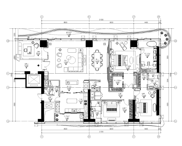 [福建]厦门五缘湾恒禾七尚四居室样板房施工图+深化设...-1