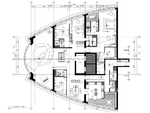 [山东]-青岛世纪名人广场A1样板房施工图-1