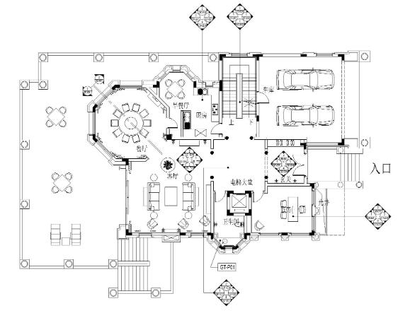 高尔夫球会别墅A型室内装修施工图+实景拍摄-1