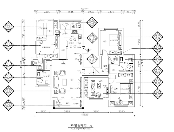 铭筑设计-贵州兴义户型施工图+效果图-1