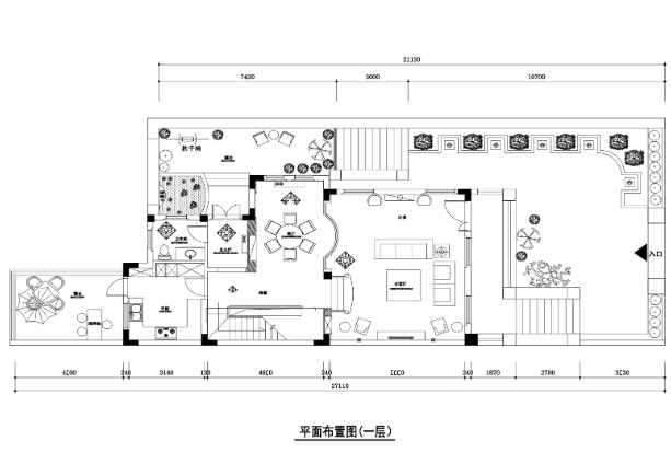 400平方米美式混搭风格联体别墅装修施工图-1