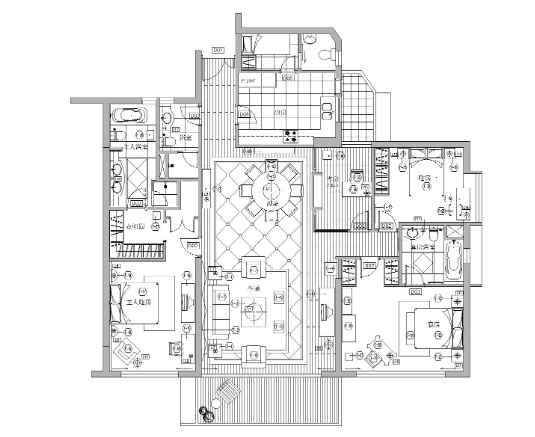 [上海]梁志天_東方曼克顿标准样板房施工图-1