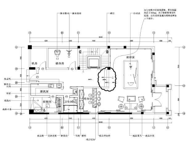 阳光怡庭四居室样板房装修施工图+效果图-1