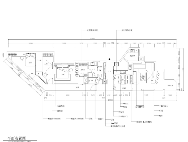 简约风格两居室住宅室内装修施工图+效果图-1