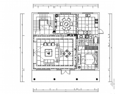 某自建牌楼别墅现代中式风格室内装修图（含效果）-1