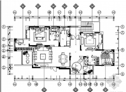 [重庆]新古典主义四居室别墅样板房室内装饰施工图-1