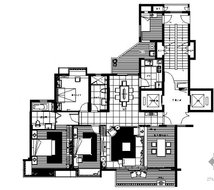 现代简约四居室精装样板房施工图（含效果）-1