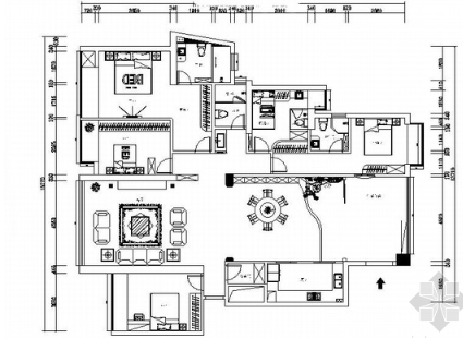 [厦门]简欧五居室室内设计CAD施工图（含效果）-1