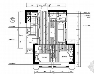 [山东]精装现代风格二居室装修施工图(含效果)-1