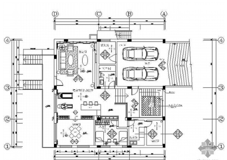 [广州]某现代三层住宅空间施工图（含屋顶花园）-1