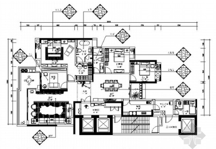 [广州]CBD中心区现代中式精装六居室施工图（含效果）-1