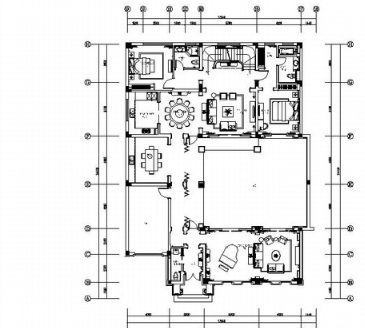 [江苏]豪华欧式风格联排两层别墅CAD装修施工图-1