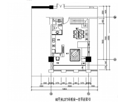 60㎡loft样板房室内装修图-1