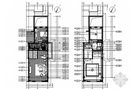 [福建]现代简约风格两层小别墅装修室内设计施工图（含方...-1