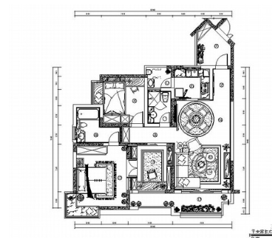 [重庆]精装美式经典三居室住宅装修施工图（含实景）-1