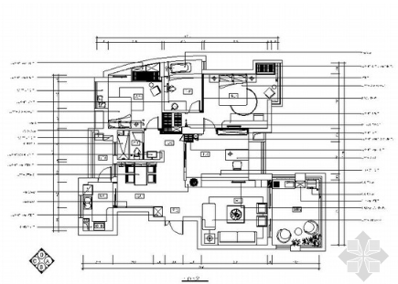 清新简约地中海三居室样板房装修施工图（含效果）-1