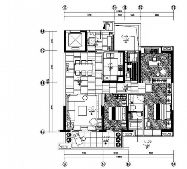 [广州]130平米创意样板间室内施工图-1