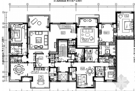 [北京]现代简约舒适三层别墅室内设计CAD施工图-1