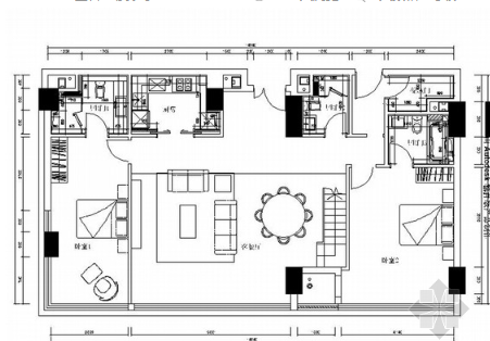 [浙江]138平LOFT风格两层住宅室内装修施工图-1