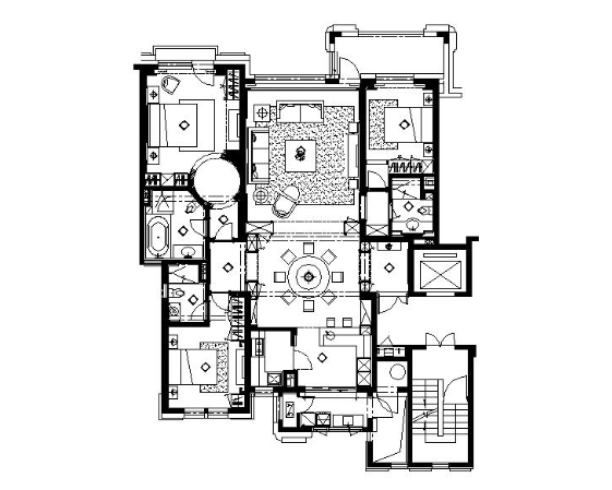 [大连]现代唯美简约室内设计施工图（含效果图）-1