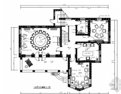 [北京]豪华欧式风格两层别墅室内装修施工图（含SU细部表...-1