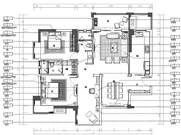[襄阳]欧式风格住宅室内设计施工图（含效果图）-1