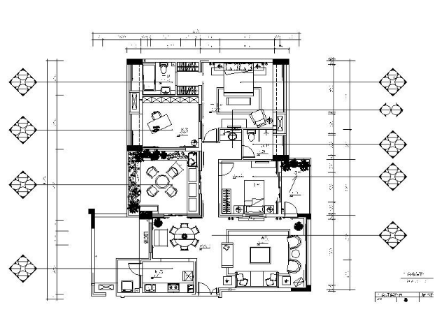 [重庆]露天院馆小户型2居室室内设计CAD施工图(含材料说...-1