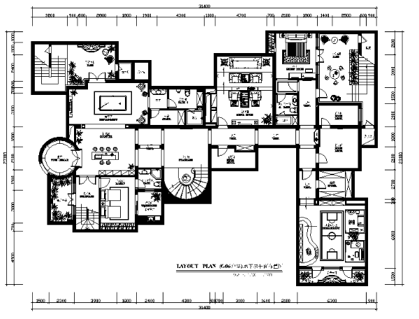 [杭州]顶级别墅设计CAD施工图（含效果图）-1