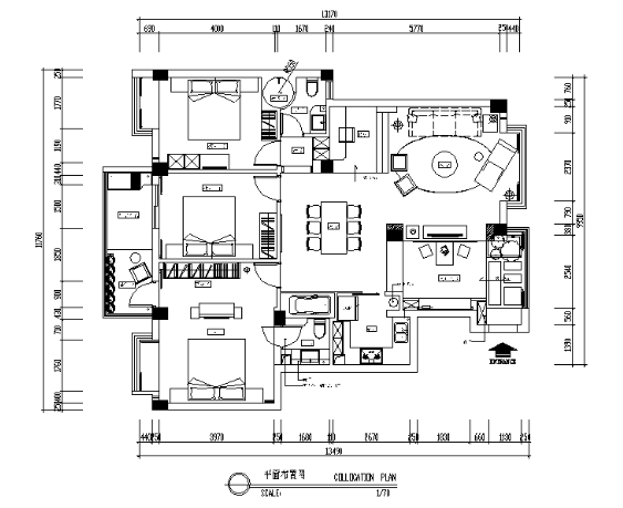 现代个性家居住宅CAD施工图（含效果图）-1