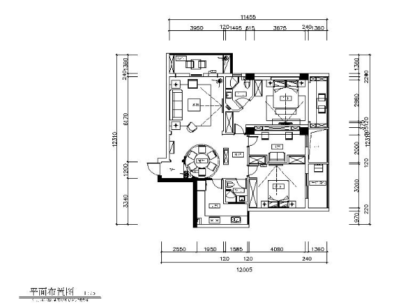 中式风格样板房CAD设计施工图（含效果图）-1