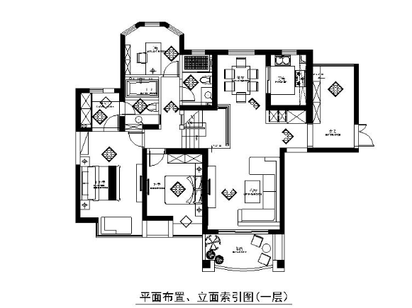 跃层公寓样板间设计CAD施工图（含实景图）-1