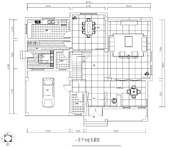 [海南]某中式三层别墅室内设计施工图及效果图-1