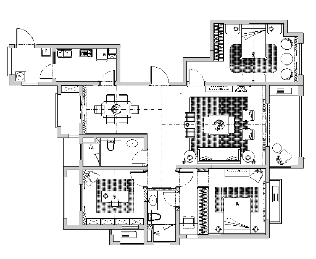 现代豪华公寓样板间设计施工图（附效果图+规范表）-1