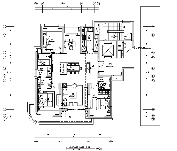 [上海]海珀黄浦样板间设计施工图（附效果图）-1