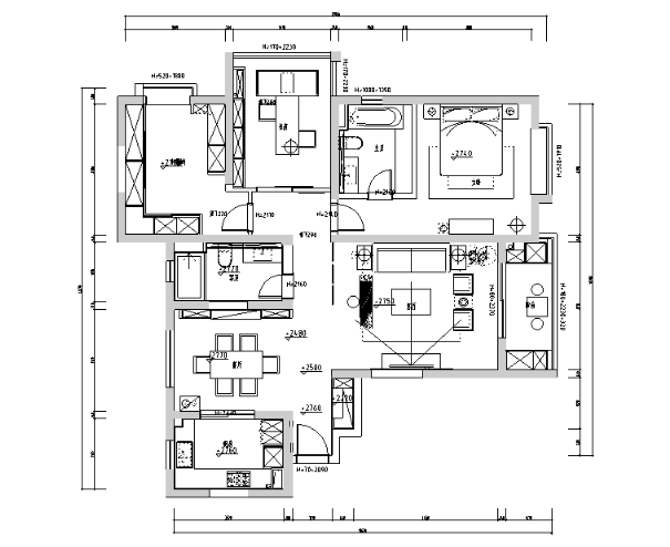 陌上倾城|新昌城中式风样板间设计施工图（附效果图）-1