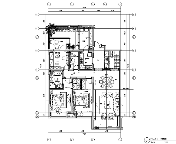 新韵至雅|古典邂逅现代样板间设计施工图（附效果图）-1