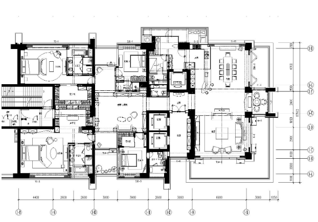 [广东]深圳前海壹方中心2个户型样板房施工图（附效果...-1